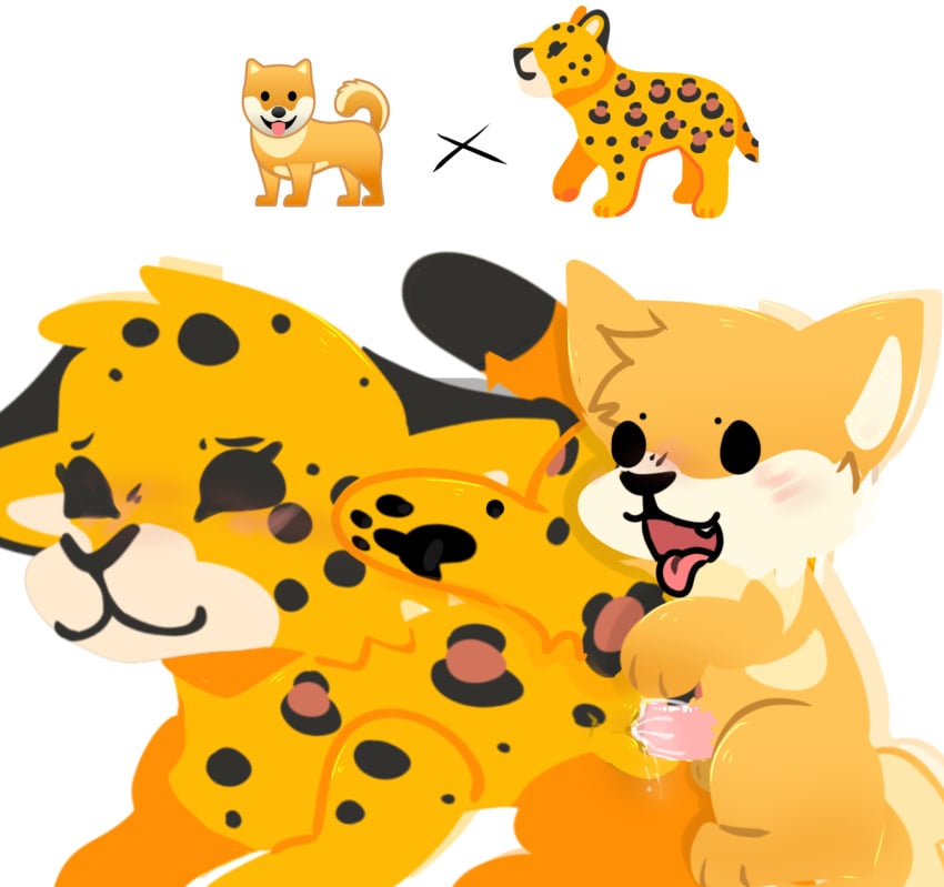 1boy 1girls big_cat budsforbuddies canine canine_penis cheetah color digital_media dog domestic_dog emoji_animals emoji_cat feral feral_on_feral feral_only feral_penetrated feral_penetrating from_behind from_behind_position from_side larger_bottom larger_female larger_penetrated panting smaller_male smaller_penetrating smaller_top smile smiling straight tongue_out vagina vaginal vaginal_penetration vaginal_sex