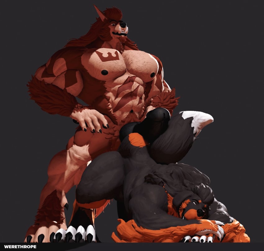 2022 3d_(artwork) 3d_animation 4_toes 5_fingers 5_toes abdominal_scar abs animal_genitalia animal_penis animated anthro arm_tuft artist_name ass biceps black_body black_fur black_hair body_hair brown_body brown_fur brown_hair canid canine canine_genitalia canine_penis canis chest_markings claws digital_media_(artwork) digitigrade domestic_dog dominant dominant_male duo facial_hair feet finger_claws fingers foot_tuft fur furry genitals goatee grinding hair happy_trail jack-o'_pose knot livestock_guardian_dog long_hair loop male male/male mammal markings meme molosser mountain_dog muscular muscular_anthro muscular_male muscular_thighs navel nipples ollie_bernard orange_body orange_fur pastoral_dog pecs penis pose pubes quads satisfied_look scar submissive submissive_male tattoo tibetan_mountain_dog toe_claws toes tuft tusks werethrope werethrope_laporte white_body white_fur