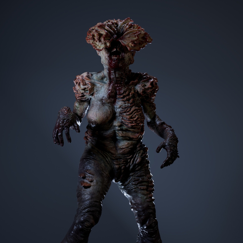 3d blood body_horror breasts clicker cordyceps eyeless female female_only fungus genitals infected monster monster_girl naughty_dog nightmare_waifu nipples nude pussy saridpong_moonkum simple_background solo sony_interactive_entertainment the_last_of_us the_last_of_us_2 video_games