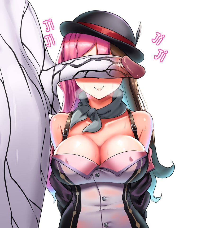 1futa 1girls balls big_breasts big_penis breasts brown_hair cant_see_the_haters clothed clothing duo erect_nipples erection female female_focus fully_clothed futa_on_female futanari hat human humanoid humanoid_penis light-skinned_female light_skin neo_(rwby) nico-mo nude pale_skin penis penis_over_eyes pink_hair rwby salem_(rwby) two_tone_hair uncensored white_skin