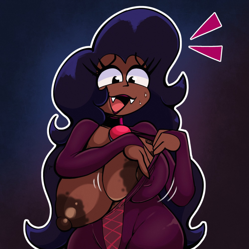 1girls 2023 areolae big_breasts black_background black_eyes black_hair breast_grab breast_jiggle breast_lift breasts breasts_out busty cartoon_network choobsters clothed clothed_female clothes clothing curvaceous curvy curvy_body curvy_female curvy_figure dark-skinned_female dark_skin dress erect_nipples eyelashes fangs female front_view fully_clothed hair hi_res hourglass_figure huge_breasts humanoid jiggling_breasts large_areolae large_breasts legs_together lipstick long_hair long_sleeves looking_at_viewer mature_female milf necklace nipple_bulge nipples ok_k.o.!_let's_be_heroes open_mouth presenting presenting_breasts red_lipstick simple_background smile smiling smiling_at_viewer solo standing sweat sweatdrop teeth thick_thighs thighs vampire very_long_hair voluptuous wardrobe_malfunction wide_hips wilhamena