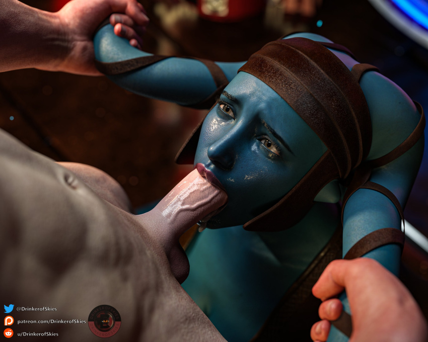 1boy 1girls 3d aayla_secura alien alien_girl alien_humanoid athletic big_penis blowjob blowjob_face blue_skin dark-skinned_female dark_skin deep_blowjob deepthroat_mark dominant_human dominant_male drinkerofskies dubious_consent eyes_open facing_viewer fellatio female female_protagonist fit fit_female heroine human human_male human_on_humanoid interspecies interspecies_domination interspecies_fellatio lekku lekku_pull light-skinned_male light_skin male male_penetrating_female oral oral_sex penis penis_in_mouth petite pulling_ears saliva saliva_trail star_wars thick_penis throat_penetration twi'lek veiny_penis