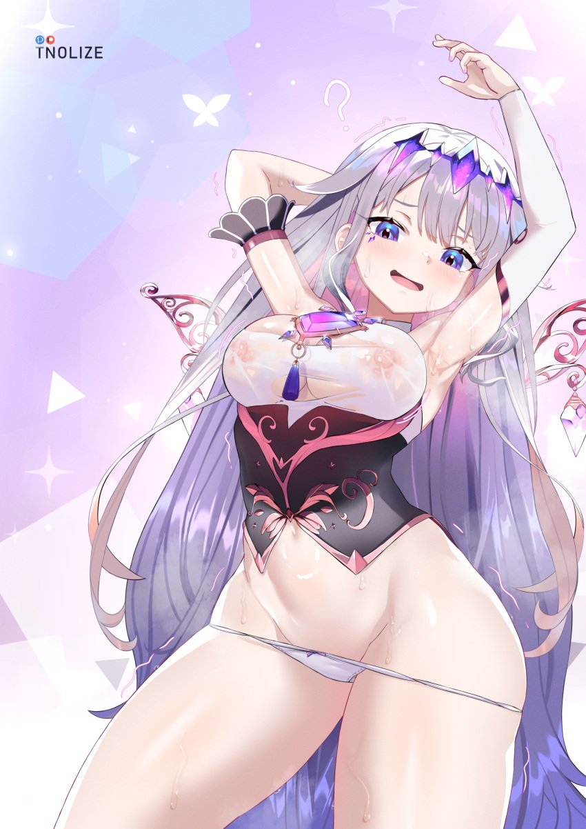 1girls breast_expansion breasts female female_only hololive hololive_english hololive_english_-advent- koseki_bijou panties solo solo_female tagme thick_thighs tnolize torn_clothes virtual_youtuber wide_hips