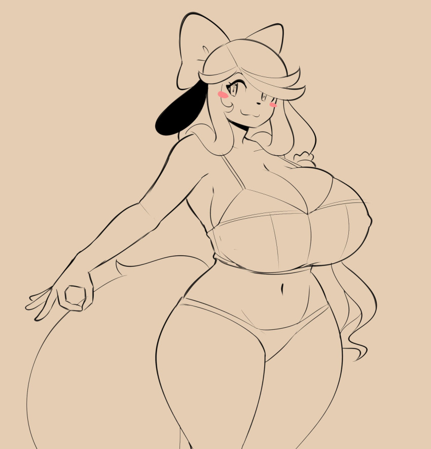 1girls 2018 :3 absurd_res anthro big_breasts big_tail bow bra breasts canine cleavage cleavage_overflow curvy female female_only hi_res holly_applebee hourglass_figure long_hair long_tail looking_away mature_anthro mature_female milf theycallhimcake thick_thighs underwear voluptuous wide_hips