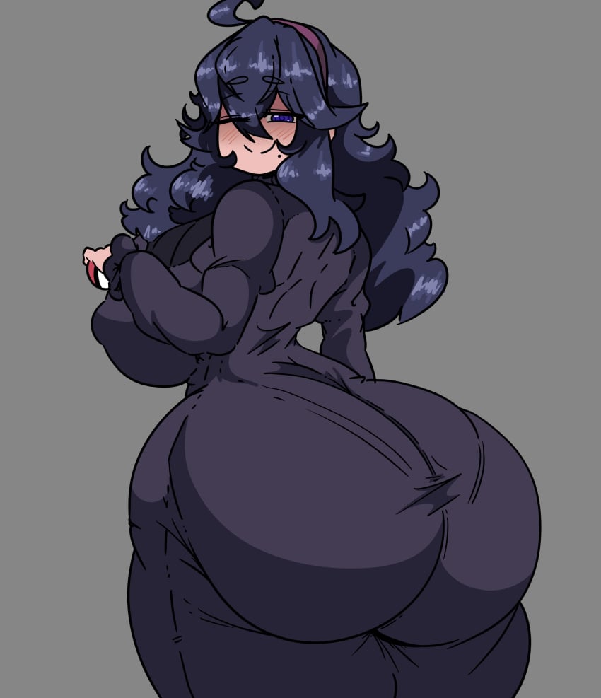 1girls ass ass_focus big_ass big_breasts breasts clothing dat_ass dress female female_only game_freak hex_maniac huge_ass huge_breasts inakotho large_ass looking_at_viewer mole mole_under_eye one_eye_closed pantylines pokeball pokemon pokemon_xy purple_dress purple_eyes purple_hair smile solo solo_female solo_focus thighs thin_waist wink winking_at_viewer