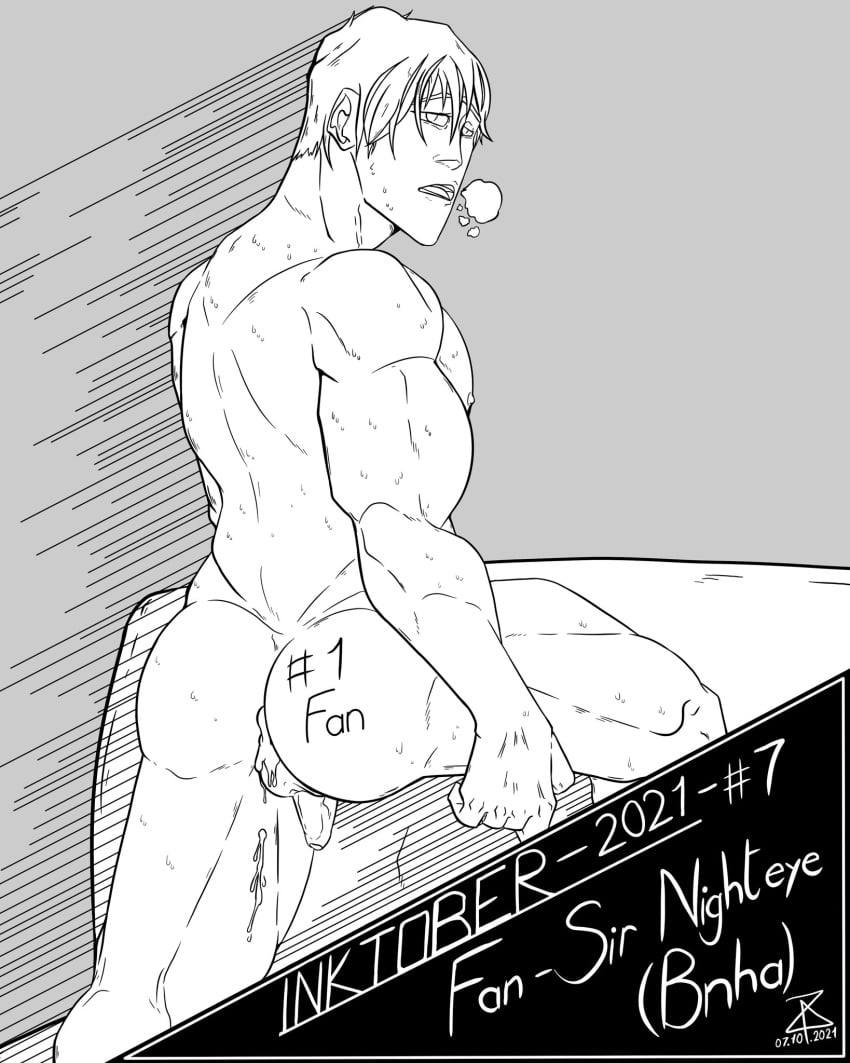 after_anal after_sex balls bara big_penis cum cum_in_ass glasses inktober male male_only mirai_sasaki monochrome muscles muscular my_hero_academia nighteye nude penis sasaki_mirai solo solo_male sweaty zartzy