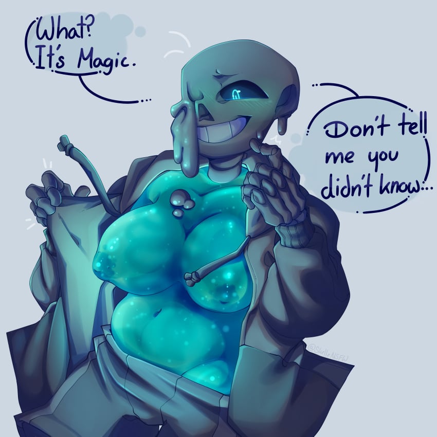 2d alternate_universe animated_skeleton big_breasts breasts chubby chubby_female clothed clothed_female color dialogue dreamtale dreamtale_(undertale_fanfiction) dreamtale_au ectobody ectobreasts english english_dialogue english_text female female_only female_sans female_solo genderswap_(mtf) green_body half-dressed nightmare_sans nightmare_sans_(fan_character) nipples nsfw rule_63 sans sans_au sans_oc skeleton skellensfw solo solo_female text text_bubble topless turquoise_body undertale undertale_(series) undertale_au