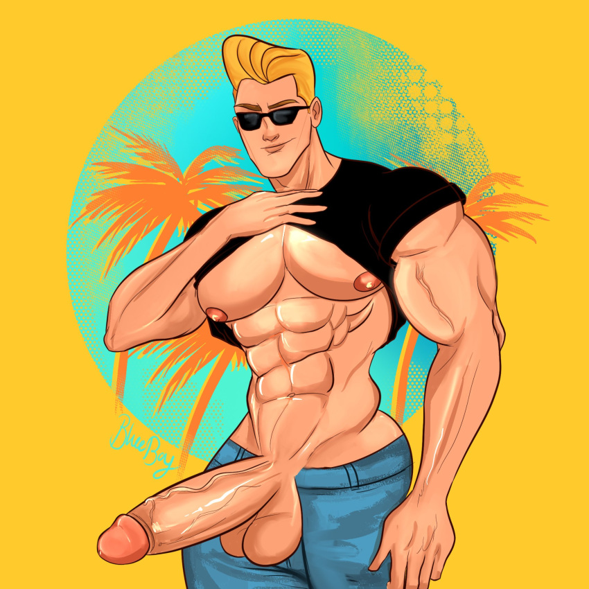 abs biceps big_chest big_cock big_pecs big_penis blonde_hair blueboybara boner bulging_biceps cartoon_network caucasian caucasian_male erect_penis erection hard_on huge_chest huge_cock huge_pecs hyper_genitalia hyper_penis johnny_bravo johnny_bravo_(series) looking_at_viewer low_hanging_balls low_hanging_testicles male male_only muscle_growth muscles muscular muscular_male pecs penis_out presenting_penis shirt_lift smooth_chest smooth_skin sunglasses thick_thighs veiny_penis