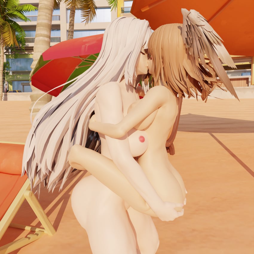 1futa 1girls 3d ass_grab beach big_breasts big_butt blender blender_(software) blender_cycles blue_eyes brown_hair elitedog ethel_(xenoblade) eunie_(xenoblade) female female_only futanari hugging intersex_penetrating_female kissing nintendo nipples nude nude_female silver_hair stand_and_carry_position thick_thighs xenoblade_(series) xenoblade_chronicles_3 yuri