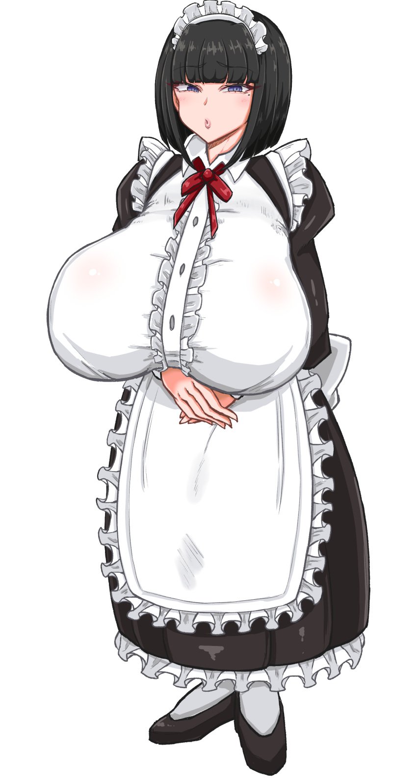 1girls big_breasts breasts breasts busty curvaceous curvy curvy_body curvy_female curvy_figure female huge_breasts large_breasts maid original original_character u_na_765 voluptuous