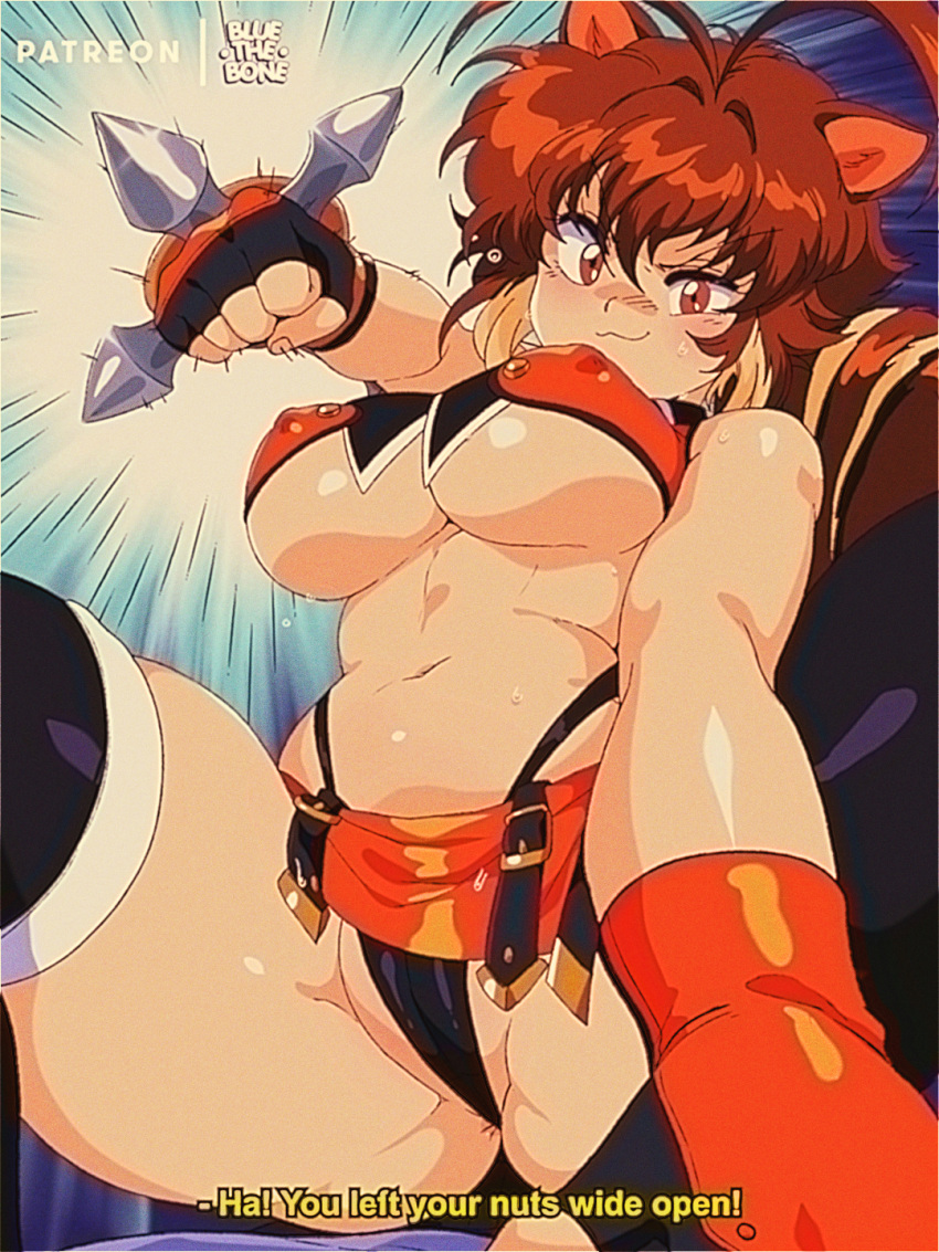 2023 5_fingers animal_humanoid anus attacking_viewer barely_visible_anus blazblue bluethebone breasts brown_eyes brown_hair butt_from_the_front clothed clothing dialogue english_text female fingers hair hi_res humanoid looking_at_viewer makoto_nanaya mammal mammal_humanoid retro_artstyle rodent rodent_humanoid sciurid sciurid_humanoid skimpy solo tail text thick_thighs tree_squirrel_humanoid under_boob