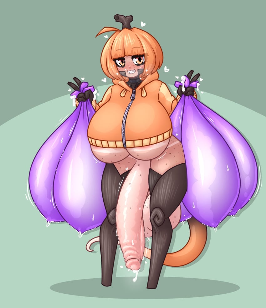 1futa ahoge anthrofied areola_slip balls big_breasts big_eyes bottomless breasts clothed clothing condom condom_balloon condoms crop_top crop_top_overhang cum cum_in_condom dickgirl excessive_cum eyes_visible_through_hair filled_condom flaccid freckles front_view full_body futa_only futanari ginger grin gritted_teeth hanging_penis higher_resolution_duplicate holding_object hoodie huge_balls huge_breasts huge_cock humanoid humanoid_penis kaiserin_elisabeth_kürbis_(peach_cobbler) large_balls large_penis large_testicles light-skinned_futanari light_skin limebreaker long_penis long_sleeves long_tail medium_hair mostly_clothed orange_clothing orange_eyes orange_hair orange_hoodie orange_tail penis penis_to_the_knees plant_girl pseudo_hair pumpkin purple_condoms sharp_teeth small_but_busty small_but_hung solo standing tail tan top_heavy_breasts underboob v_sign wooden_leg zipper