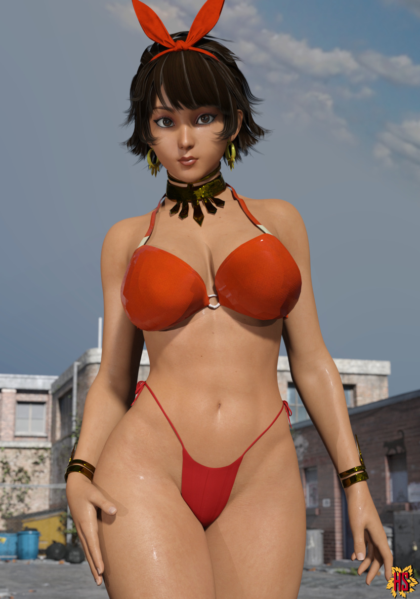 bikini breasts cleavage g_string hagiwara_studio josie_rizal tekken thick_thighs thighs