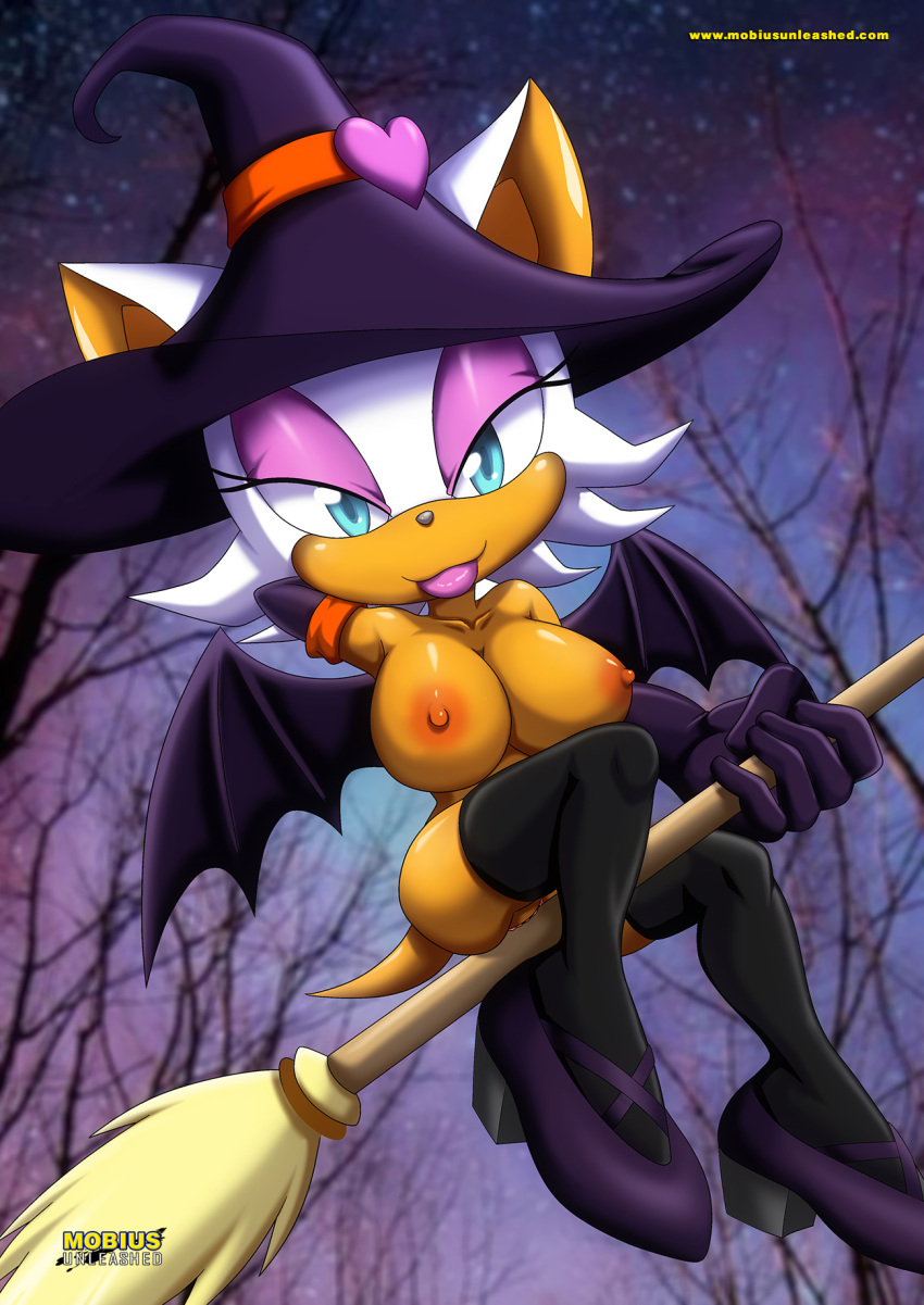 1girls anthro bbmbbf big_breasts breasts female female_only lipstick looking_at_viewer mobius_unleashed nipples nude palcomix pussy rouge_the_bat rouge_the_bat_(halloween) sega solo sonic_(series) sonic_the_hedgehog_(series) witch witch_costume witch_hat