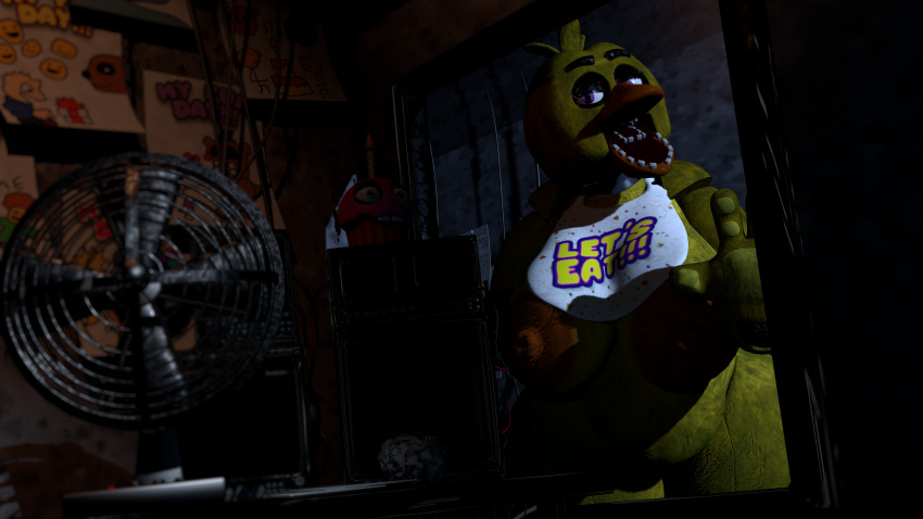 3d 3d_(artwork) accurate_art_style big_breasts casual casual_nudity chica_(fnaf) chickenchicalover classic_chica_(fnaf) female female_only five_nights_at_freddy's huge_ass huge_breasts pov public public_nudity robot robot_girl solo teasing