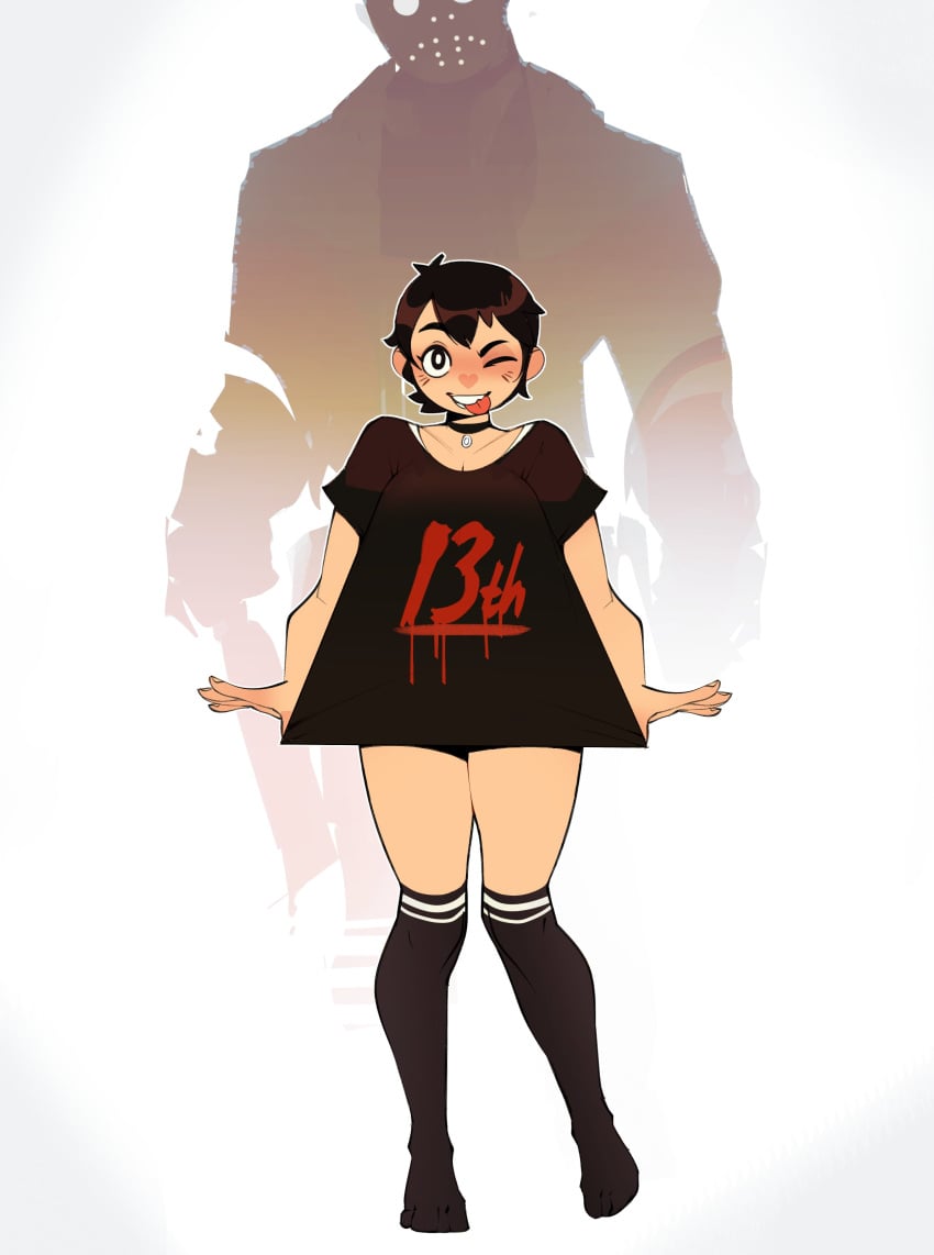 boonsky bottomless fangirl female friday_the_13th girl jason_voorhees knee_socks shirt vanilla_(boonsky)