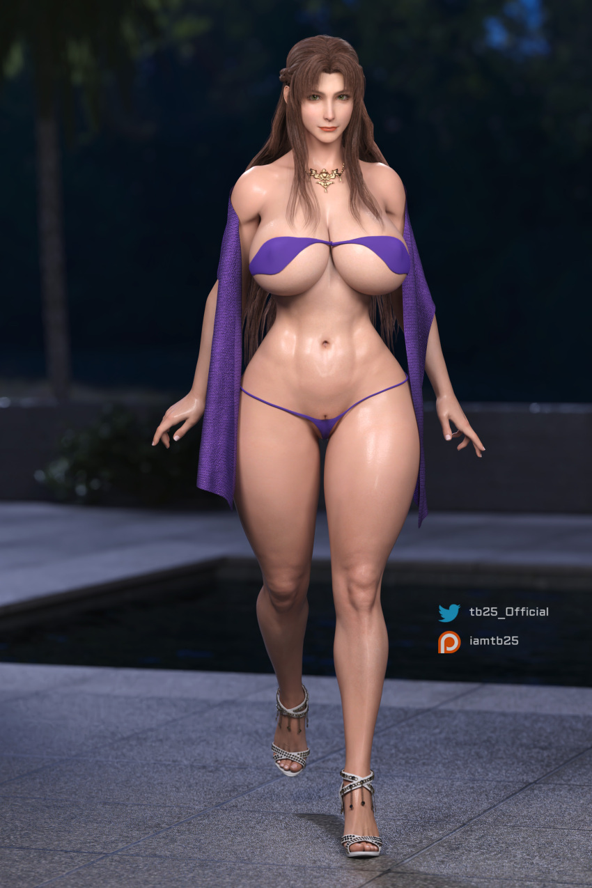 1girls 3d big_breasts bikini blue_eyes breasts brown_hair busty child_bearing_hips cleavage female female_only final_fantasy final_fantasy_vii final_fantasy_vii_remake high_heels ifalna large_breasts long_hair looking_at_viewer mature_female milf navel patreon_username pose posing sensual skimpy_bikini skimpy_swimsuit skimpy_swimwear smile smooth_skin solo swimsuit tb25 thick_thighs twitter_username voluptuous voluptuous_female