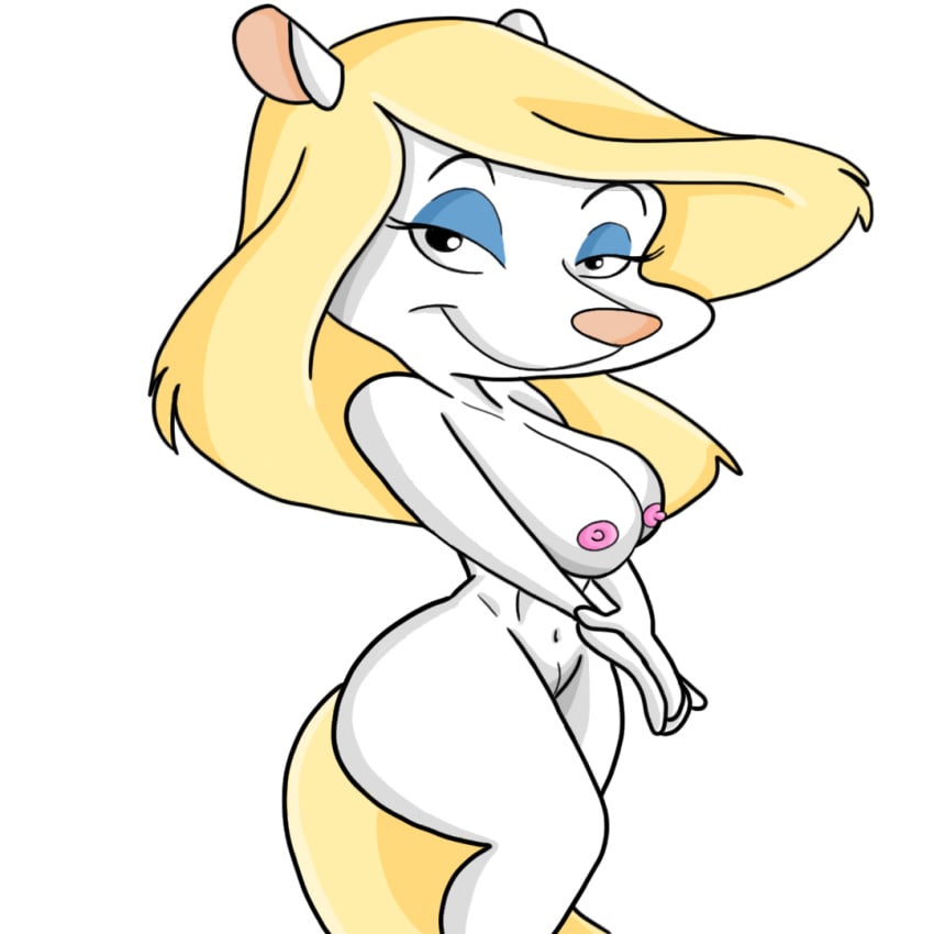 1girls animaniacs blonde_hair breasts female female_only furry minerva minerva_mink naked nipples nude nude_female pussy rule34draw vagina warner_brothers