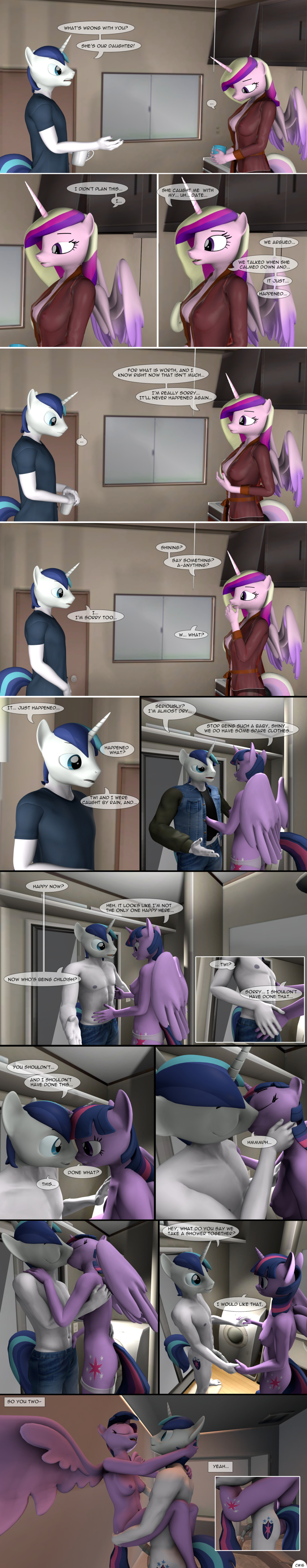 3d_(artwork) absurd_res alicorn animal_genitalia animal_penis breasts brother_(lore) brother_and_sister_(lore) chapter_16 cheating_husband clothed clothing comic confession dialogue digital_media_(artwork) english_text equid equine equine_genitalia equine_penis female flashback friendship_is_magic genitals hasbro hi_res horn incest_(lore) infidelity long_image male mammal my_little_pony mythological_creature mythological_equine mythology open_clothing open_robe penis princess_cadance_(mlp) pussy robe sex shining_armor_(mlp) shower sibling_(lore) side_boob sister_(lore) spud-arts tall_image twilight_sparkle_(mlp) unicorn wings