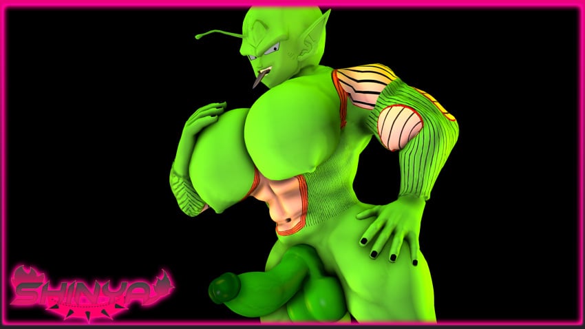 1boy 3d 3d_(artwork) alien big_pecs boner digital_media_(artwork) dragon_ball dragon_ball_super dragon_ball_z erection hi_res male male_only muscular muscular_male namekian nude pecs piccolo shinyagaia solo source_filmmaker