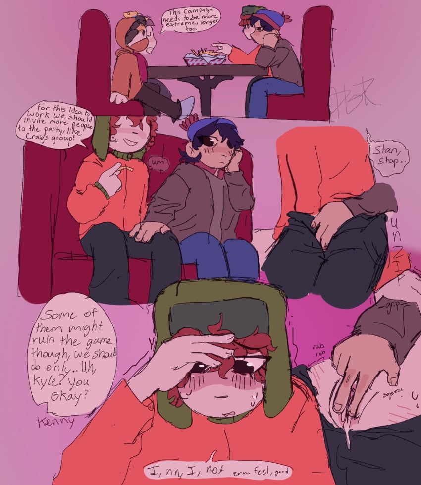 cum_in_pussy cuntboy cuts doggonerabbid_(artist) eric_cartman fries intersex kenny_mccormick kyle_broflovski public pussy pussy_juice self_harm_scars south_park stan_marsh sweat tagme