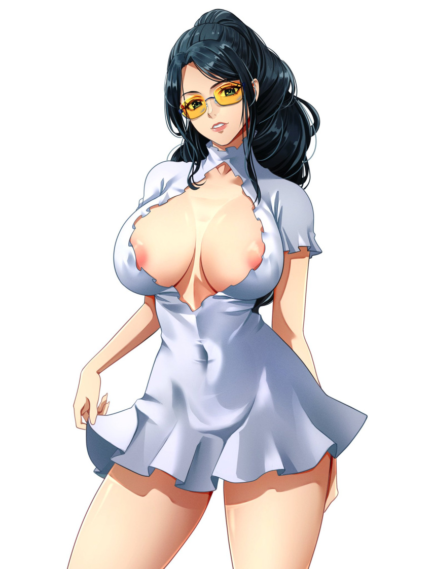 1girls big_breasts breasts busty cleavage curvy dress female female_only full_lips kerana_art large_breasts mature_female nico_robin nipple_slip one_piece one_piece_film_gold post-timeskip slim_waist solo thick_thighs wide_hips