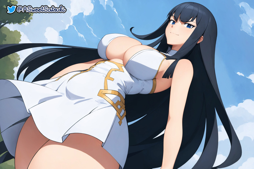 ai_generated black_hair capi_mapache kill_la_kill kiryuuin_satsuki pointy_chin