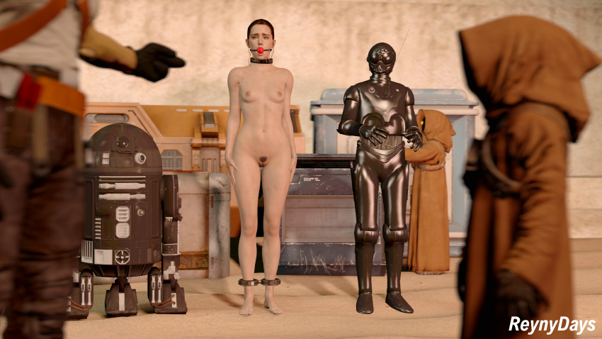 3d absurd_res alien alien_boy ankle_cuffs astromech_droid ball_gag bondage daisy_ridley defeated defeated_heroine exhibitionism exposed_breasts exposed_pussy feet female full_body gagged hi_res human humanoid humansub humiliated humiliation jawa light-skinned_female light_skin male nude nude_female prostitution protocol_droid public public_nudity restrained rey reynydays sand self_upload sfm shocked_expression signature slave slave_auction slave_collar slavegirl sold source_filmmaker star_wars straight