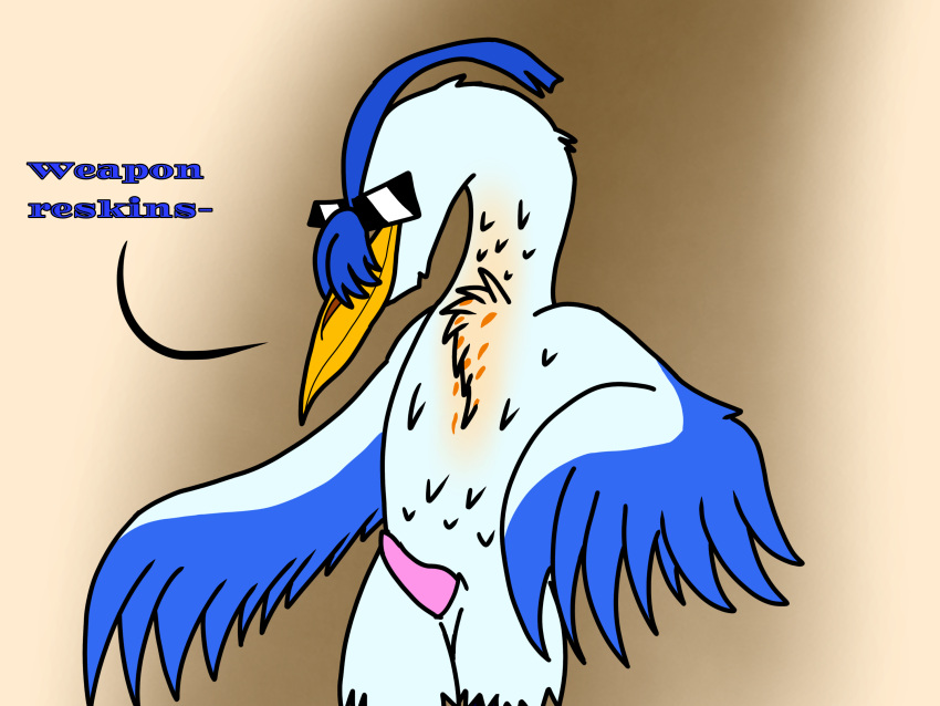 anthro average_sized_penis beak bird cock feathers great_blue great_blue_heron heron male male_only matti_is_mouse solo sunglasses team_fortress_2 tftuber the_chucklenuts wing youtube youtuber youtuber_boy