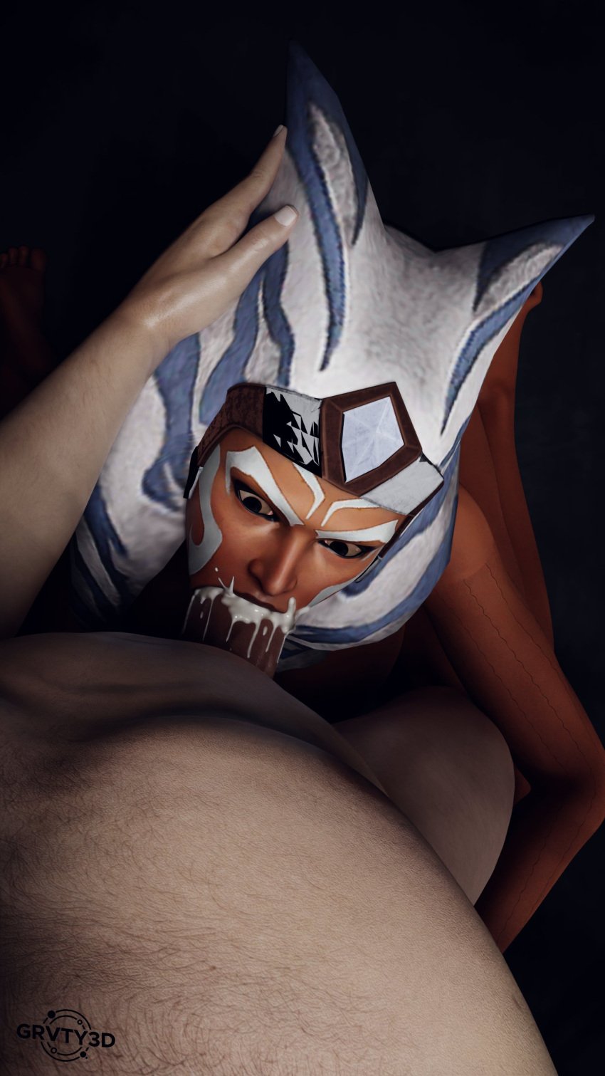 1boy 1girls 3d ahsoka_tano alien alien_girl alien_humanoid alternate_version_available big_penis blowjob cum cum_in_mouth cum_on_penis dark-skinned_female dark_skin dominant_male dubious_consent fellatio female female_protagonist grvty3d hand_on_another's_head human human_on_humanoid interspecies interspecies_domination interspecies_fellatio lekku light-skinned_male light_skin male male_pov messy montrals oral orange_body penis_in_mouth sloppy star_wars thick_penis togruta tribal_markings veiny_penis