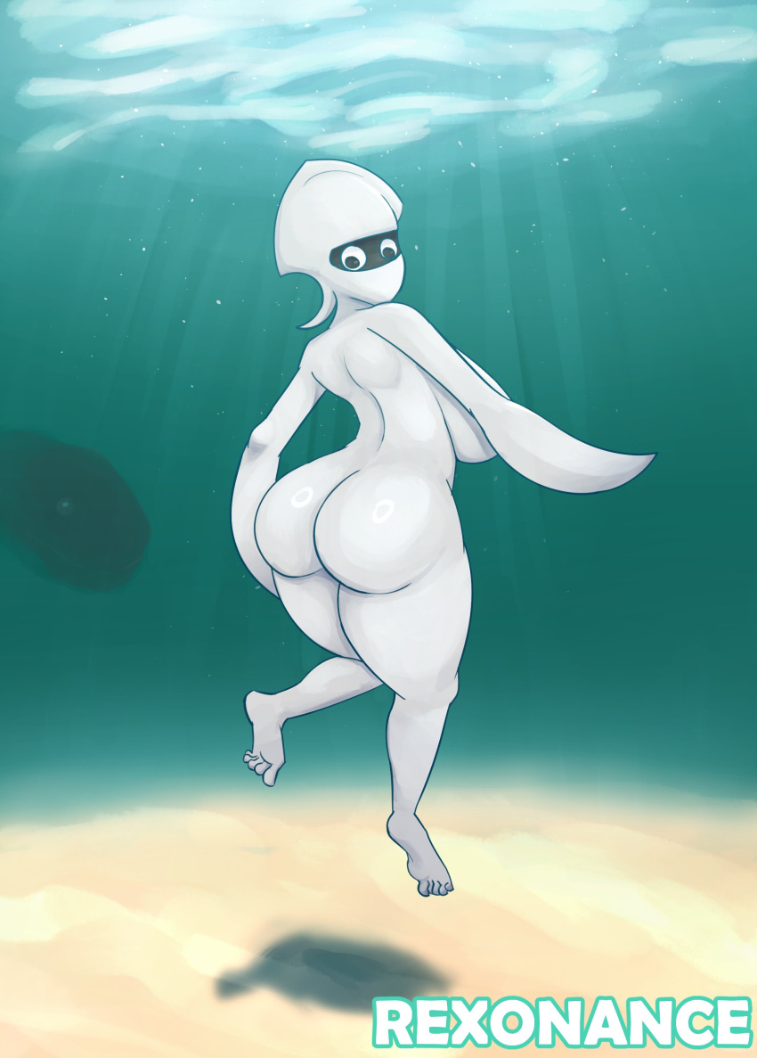 1girls anthro ass barefoot big_breasts blooper breasts completely_nude completely_nude_female female female_only full_body marine marine_humanoid mario_(series) naked naked_female nude nude_female rexonance sideboob solo solo_female squid squid_girl underwater