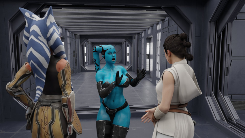 3d 3girls ahsoka_tano alien alien_girl alien_humanoid athletic athletic_female big_breasts blue-skinned_female blue_body blue_skin breasts busty cleavage clone_wars clothed_female clothing curvaceous curvy davidshane eyebrows eyelashes eyes female female_focus female_only fit fit_female front_view fully_clothed hallway hips hourglass_figure huge_breasts human humanoid large_breasts legs light-skinned_female light_skin lips loincloth lower_body lucasfilm orange-skinned_female orange_body orange_skin original_character rear_view rey senna_ghura standing star_wars star_wars_rebels tentacle_hair the_clone_wars:_season_seven thick thick_legs thick_thighs thighs togruta top_heavy twi'lek upper_body voluptuous waist wide_hips