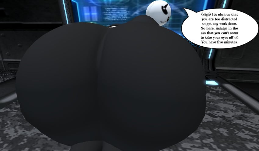 3d 3d_(artwork) big_ass bubble_butt color gaster huge_ass second_life tagme text toby_fox undertale undertale_(series) zer0264