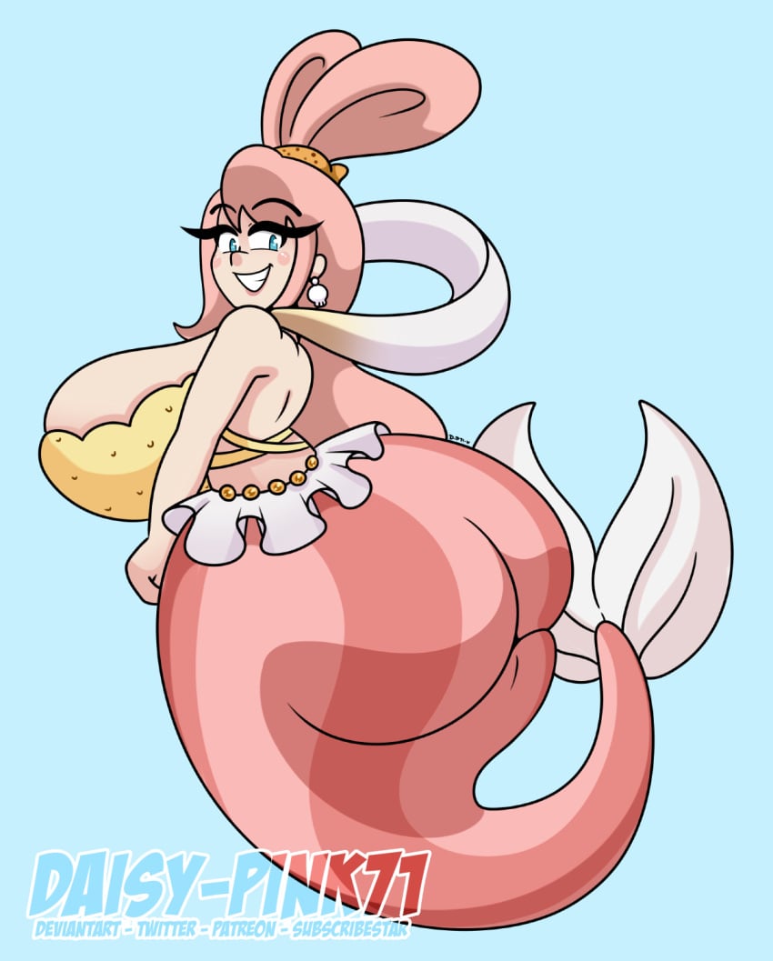 bbw commission daisy-pink71 ecchi fanart female female_only huge_ass huge_breasts mermaid mermay one_piece pinup shirahoshi