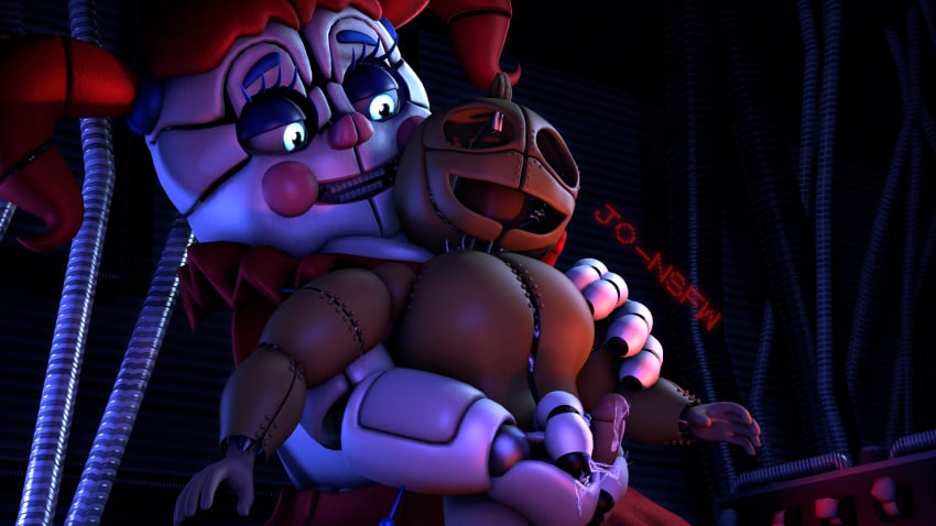 3d 3d_(artwork) baby_(fnafsl) canon_appearance circus_baby circus_baby_(fnaf) circus_baby_(original) female femdom five_nights_at_freddy's five_nights_at_freddy's:_sister_location fnaf full_color joeshownsfw reach_around scottgames sister_location source_filmmaker springlock_suit