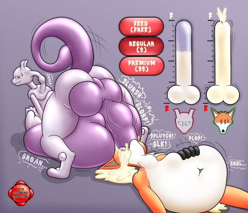 absurd_res anthro belly belly_inflation big_belly bodily_fluids canid canine cum cum_in_mouth cum_inside drinking drinking_cum duo ejaculation felloweirdo fox generation_1_pokemon genital_fluids genitals hi_res huge_belly hyper inflation inflation legendary_pokemon male male/male mammal mewtwo nintendo oral overweight penis pokemon pokemon_(species) swallowing vore