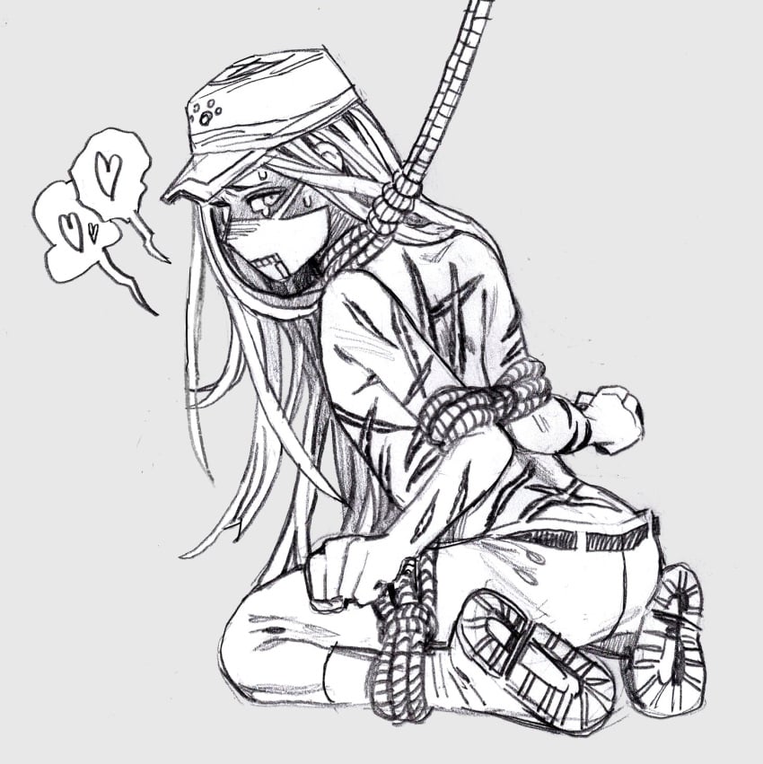 bondage boots cap clothed crying danganronpa danganronpa_v3 facemask heart korekiyo_shinguji long_hair military_uniform musorkot partially_clothed partially_nude shinguji_korekiyo smooth_skin solo sweat sweating whipped whipping_marks