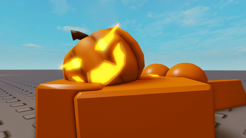 1girls 3d ass baseplate lampshaderr34 laying_on_stomach pumpkin pumpkin_head roblox robloxian tagme