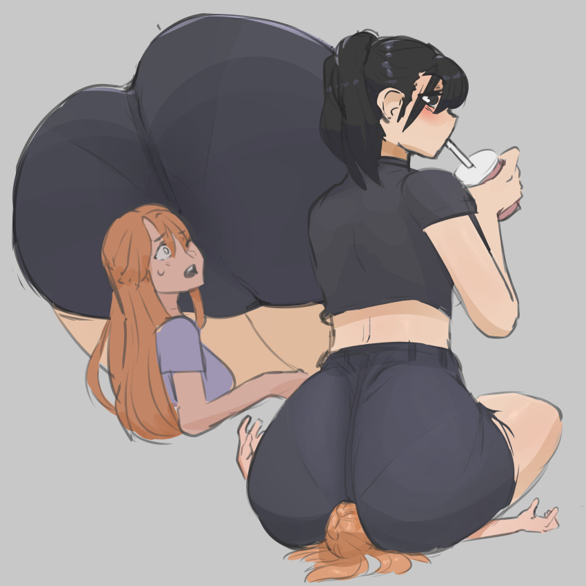 ass_on_face big_ass butt_crush facesitting fetish giantess size_difference smothering unaware_facesitting