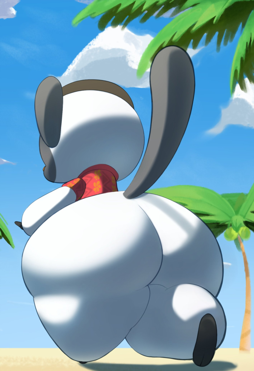 animal_crossing ass bottomless fur hat huge_ass huge_thighs male monkey mu111777 niko_(animal_crossing) nintendo thick_thighs video_games wide_hips