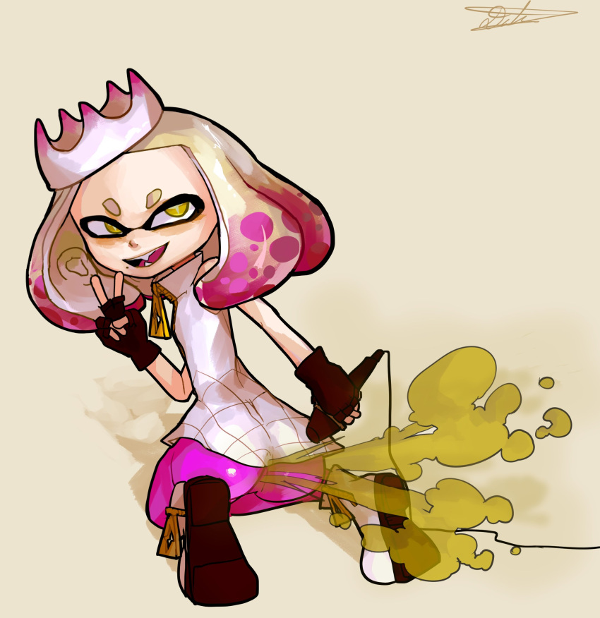 1girls artist_request ass bubble_butt fart fart_cloud fart_fetish farting female female_only inkling inkling_girl microphone microphone_in_ass pale_skin pearl_(splatoon) source_request splatoon splatoon_2