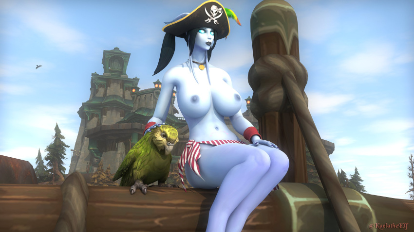 1girls 3d avanette blizzard_entertainment blue_eyes blue_skin dark_hair huge_breasts kaelatheelf original_character solo warcraft world_of_warcraft