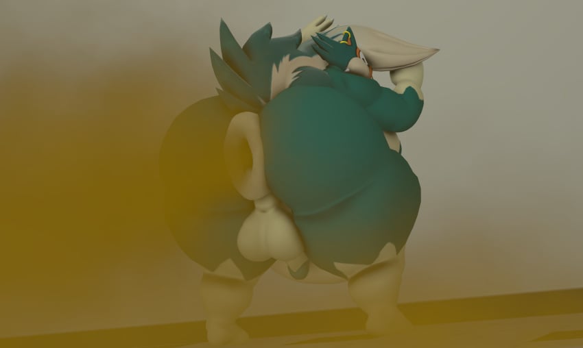 3d anus ass balls big_butt chubby fart fat moobs mrrainbow nintendo oc overweight penis pokémon_(species) pokemon puffy_anus skunk skuntank source_filmmaker tagme