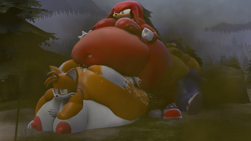 3d anal chubby cum fart fat knuckles_the_echidna moobs mrrainbow overweight sega sonic_(series) sonic_the_hedgehog source_filmmaker tagme tails