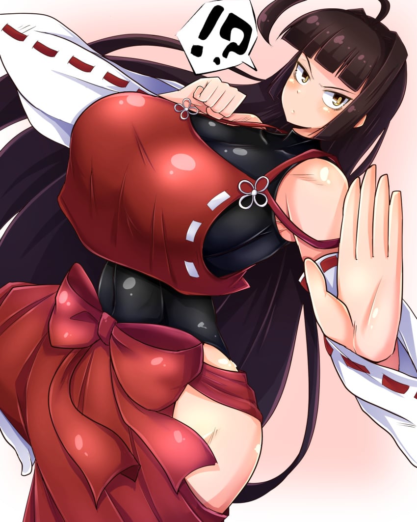 ? huge_breasts looking_at_viewer norori sendai_hakurei_no_miko thick_thighs touhou