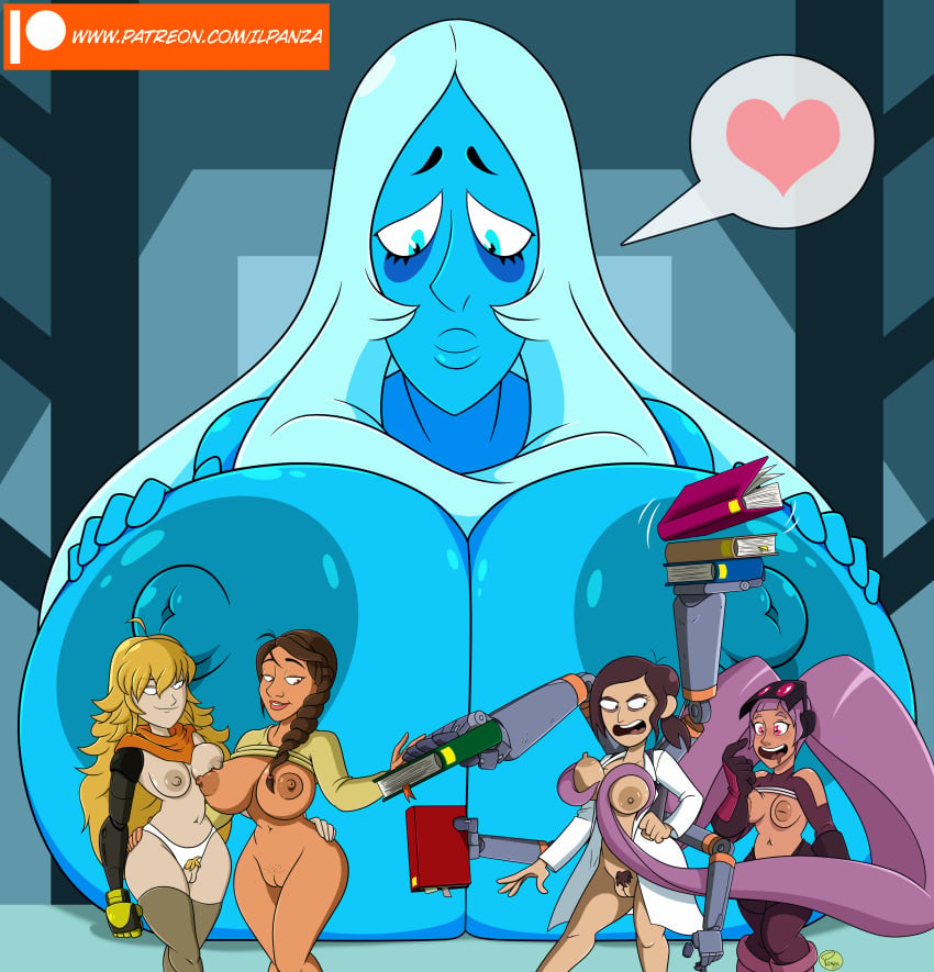 big_ass big_breasts blue_diamond_(steven_universe) breasts_bigger_than_head cocomelon crossover entrapta female female_only giantess ilpanza inside_job kindergarten_teacher ms._appleberry naked nude nursery_teacher reagan_ridley rwby she-ra_and_the_princesses_of_power steven_universe teacher weird_crossover yang_xiao_long