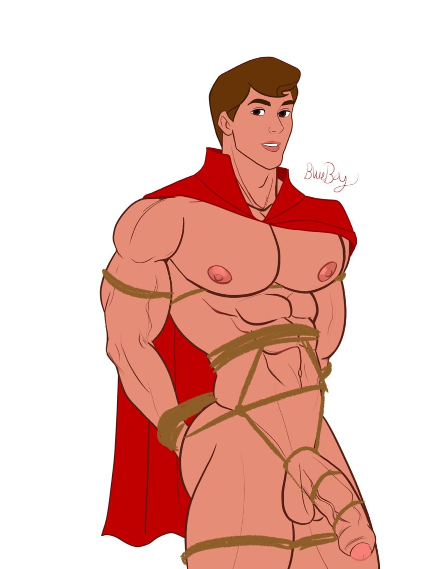 1boy abs artist_signature balls ballsack biceps big_chest big_cock big_pecs big_penis blueboybara bondage bound brown_eyes brown_hair bulging_biceps caucasian caucasian_male cloak cloak_only disney disney_prince foreskin foreskin_folds huge_chest huge_cock huge_pecs human intact kinktober looking_at_viewer male male_nipples male_only male_solo mostly_nude_male muscle_growth muscles muscular_male partially_retracted_foreskin pecs penis prince prince_phillip rope royalty scrotum semi-erect shaved_crotch sleeping_beauty_(1959_film) smooth_chest smooth_skinned_male solo testicles tied_up uncut veiny_biceps veiny_penis