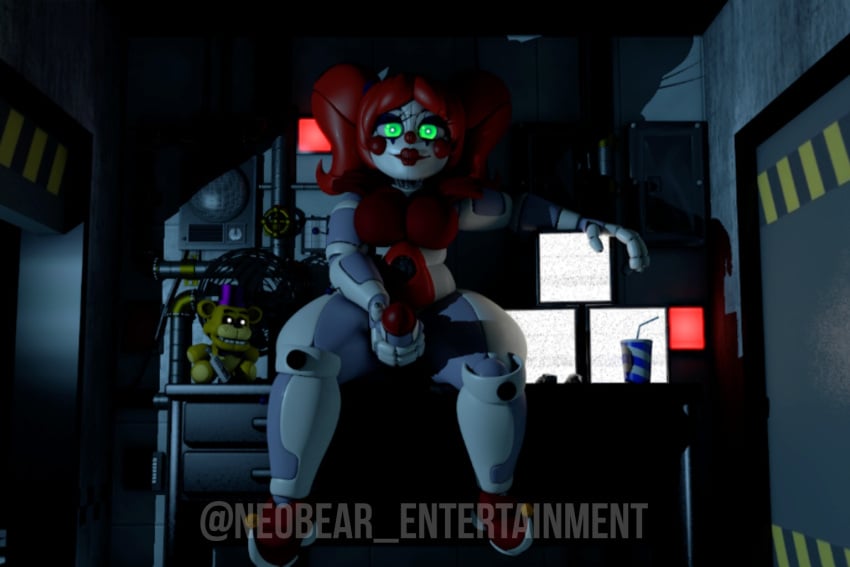 1futa 3d 3d_(artwork) baby_(fnafsl) big_breasts cinema4d circus_baby circus_baby_(fnaf) clown cosmic_trance five_nights_at_freddy's five_nights_at_freddy's:_sister_location futa_only futanari green_eyes masturbating masturbation neobear_entertainment red_clothing red_hair red_lipstick robot sitting thick_thighs white_skin