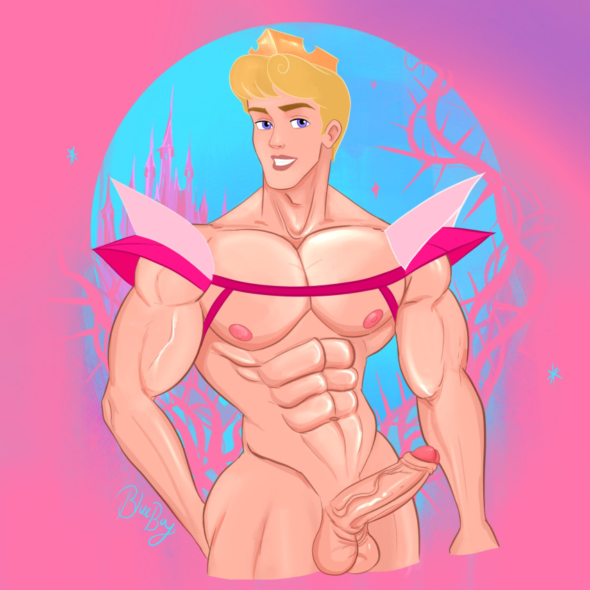 1boy aurora_(sleeping_beauty) bara biceps big_chest big_pecs blueboybara boner bulging_biceps caucasian caucasian_male disney disney_prince disney_princess erect_penis erection genderbend genderswap genderswap_(ftm) hard_on huge_chest huge_pecs looking_at_viewer male male_only muscles muscular muscular_male pecs princess royalty rule_63 sleeping_beauty_(1959_film) smooth_chest smooth_skin solo solo_male uncut veiny_penis