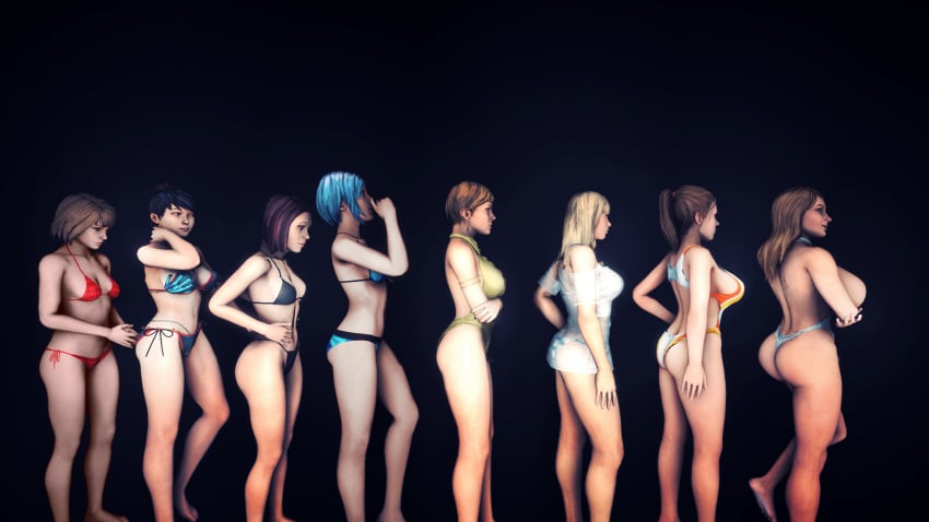 3d 3d_(artwork) bikini brooke_scott chloe_price courtney_wagner dana_ward female female_only life_is_strange lineup max_caulfield multiple_girls non-nude panties rachel_amber sfm source_filmmaker swimsuit swimsuits swimwear taylor_christensen victoria_chase